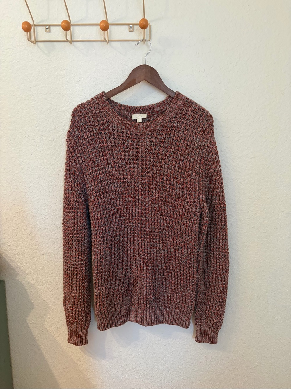 COS Men's Chunky Multicolored Crewneck Sweater